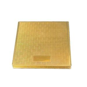 Vintage Gold tone Majestic Square Large Powder Compact